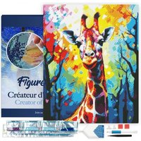 FiguredArt DP-FA10197-Y - Diamond Painting, Giraffe Farbenfroh Abstrakt, Leinenwand-Keilrahmen 40x50cm, DIY Bastelset FiguredArt DP-FA10197-Y - Diamond Painting, Giraffe Farbenfroh Abstrakt, Leinenwand-Keilrahmen 40x50cm, DIY Bastelset von AP COMMERCE