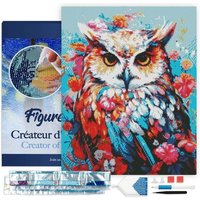 FiguredArt DP-FA10233-Y - Diamond Painting Bunte Eule in voller Blüte, Leinenwand-Keilrahmen 40x50cm, DIY Bastelset FiguredArt DP-FA10233-Y - Diamond Painting Bunte Eule in voller Blüte, Leinenwand-Keilrahmen 40x50cm, DIY Bastelset von AP COMMERCE
