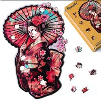 FiguredArt - Holzpuzzle Erwachsene - Geisha mit Sonnenschirm, 200 Teile, 26x39,5 cm von AP COMMERCE