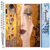 FiguredArt PN2088 - Malen nach Zahlen, Gustav Klimt, Leinwand 40x50cm ohne Rahmen, Malset, Paint by Numbers von AP COMMERCE