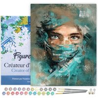 FiguredArt PN5816-Y - Malen nach Zahlen, Fesselnder Blick, Leinen-Keilrahmen (40x50cm), Malset, Paint by Numbers von AP COMMERCE