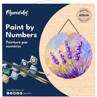 FiguredArt RFA013 - Malen nach Zahlen, Lavendel, Holzscheibe (30cm), Malset, Paint by Numbers von AP COMMERCE