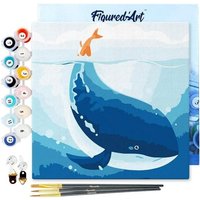 FiguredArt SFA059-Y - Mini Malen nach Zahlen, Blauwal, Leinwand-Keilrahmen 20x20cm, DIY Bastelset, Paint by Numbers FiguredArt SFA059-Y - Mini Malen nach Zahlen, Blauwal, Leinwand-Keilrahmen 20x20cm, DIY Bastelset, Paint by Numbers von AP COMMERCE