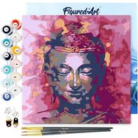 FiguredArt SFA065-Y - Mini Malen nach Zahlen, Kostbarer Buddha, Leinwand-Keilrahmen 20x20cm, DIY Bastelset, Paint by Numbers von AP COMMERCE