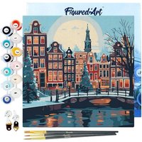 FiguredArt SFA209-Y - Mini Malen nach Zahlen, Weihnachten in Amsterdam, Leinwand-Keilrahmen 20x20cm, DIY Bastelset, Paint by Numbers FiguredArt SFA209-Y - Mini Malen nach Zahlen, Weihnachten in Amsterdam, Leinwand-Keilrahmen 20x20cm, DIY Bastelset, Paint by Numbers von AP COMMERCE