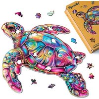 FiguredArt WP-FA1021 - Holzpuzzle Erwachsene - Meeresschildkröte, 200 Teile, 32x31,8 cm von AP COMMERCE