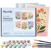 Mini Serie Malen nach Zahlen 15x20 cm (6 Stück) - Pastellblumen von AP Commerce
