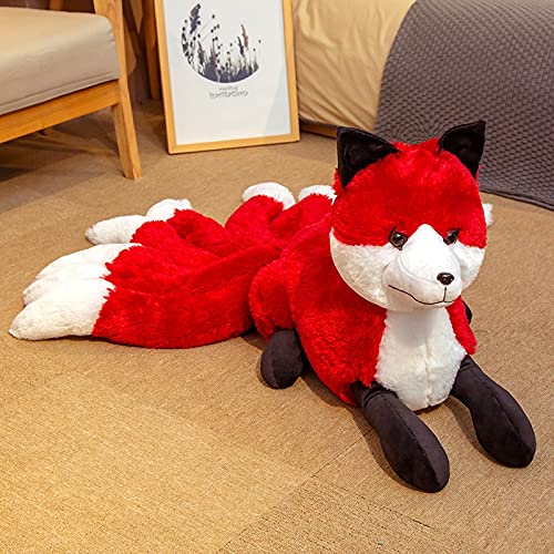 APANSHJY 26/32 cm Schöne süße weiß-rote neunschwänzige Fuchs-Plüschtiere Kuscheltiere Neunschwänzige Kitsune-Puppen Kreative Geschenke for Mädchen(Color:B,Size:26x56cm) von APANSHJY