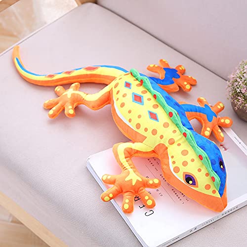 APANSHJY 55-120cm Gecko Plüsch Spielzeug Stofftier Chamäleon Eidechse Spielzeug Kissen Puppe Geschenk Kinder Weihnachten Kreatives Geschenk(Color:Yellow-Blue,Size:55cm) von APANSHJY