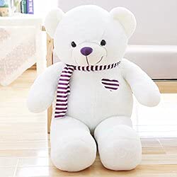 APANSHJY 60-100cm Schal Teddybär Plüsch gefüllt mit Herz Teddybär Plüsch Puppe Kinder Huggable Tiere Teddy Spielzeug(Color:White,Size:100cm) von APANSHJY