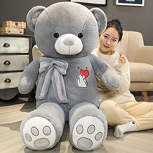 APANSHJY 80-100 cm großes Teddybär-Plüschtier, schöner Bär, riesige ausgestopfte Puppen, Kinderspielzeug, Geburtstagsgeschenk for die Freundin(Color:Gray,Size:80cm) von APANSHJY
