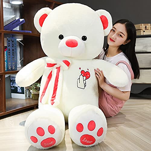 APANSHJY 80-100 cm großes Teddybär-Plüschtier, schöner Bär, riesige ausgestopfte Puppen, Kinderspielzeug, Geburtstagsgeschenk for die Freundin(Color:White,Size:100cm) von APANSHJY