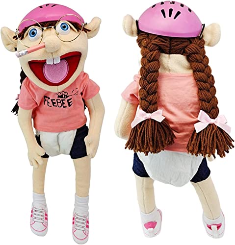 Jeffy Puppet Toy Doll, schelmisches lustiges Puppenspielzeug mit funktionierendem Mund, 60 cm weiche Handpuppe for Spielhaus, Geburtstag, Weihnachten, Halloween-Party(Color:Feebee) von APANSHJY