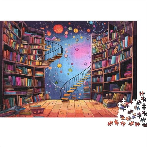 Bookshelf (1) Výzva Pro Umění Skládání: 1000 Dílků Pro Náročný Zážitek!1000pcs (75x50cm) von APJP
