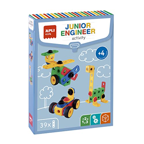 APLI Kids 19160 Junior Engineer Bausatz, 39 Teile zum Bauen von Fahrzeugen und Charakteren, inklusive 8 Spielsteine mit Beispielen APLI Kids 19160 Junior Engineer Bausatz, 39 Teile zum Bauen von Fahrzeugen und Charakteren, inklusive 8 Spielsteine mit Beispielen von APLI Kids