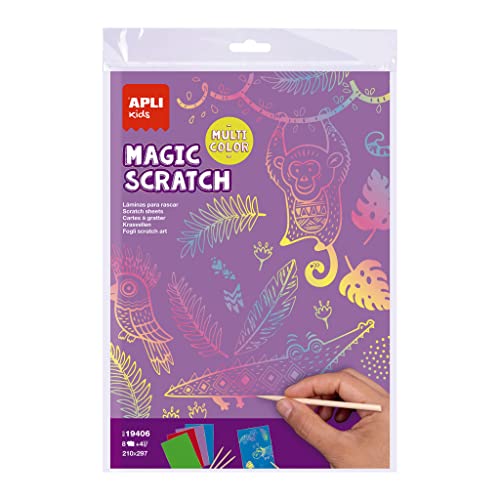 APLI Kids 19406-8 Magic Scratch Farbfolien zum Kratzen von APLI Kids