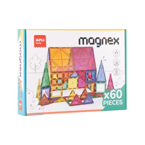 APLI Kids 20137 Magnex Magnetisches Bauset, 60 Teile | 3D-Set für Kinder 3+ | Bunte magnetische geometrische Spielsteine | Lernspielzeug für Kreativität und kognitive Entwicklung APLI Kids 20137 Magnex Magnetisches Bauset, 60 Teile | 3D-Set für Kinder 3+ | Bunte magnetische geometrische Spielsteine | Lernspielzeug für Kreativität und kognitive Entwicklung von APLI Kids