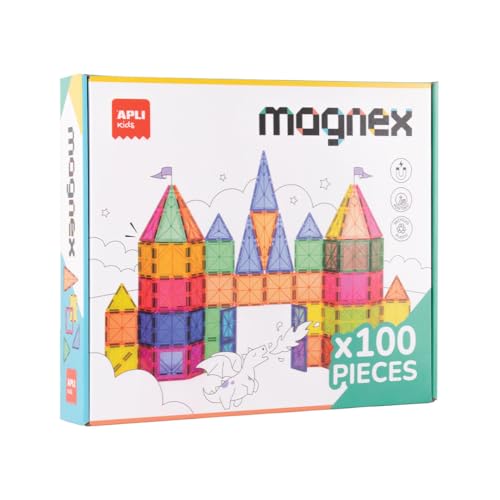 APLI Kids 20138 Magnex Magnetisches Konstruktionsspiel, 100 Teile, 3D-Set für Kinder, 3 +, Bunte magnetische geometrische Spielsteine, Lernspielzeug für Kreativität und kognitive Entwicklung APLI Kids 20138 Magnex Magnetisches Konstruktionsspiel, 100 Teile, 3D-Set für Kinder, 3 +, Bunte magnetische geometrische Spielsteine, Lernspielzeug für Kreativität und kognitive Entwicklung von APLI Kids