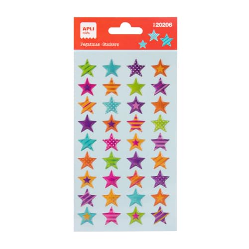 APLI Kids 20206 Glitzer-Stern-Sticker, 1 Bogen mit permanenten Aufklebern, ideal für Scrapbooking, Dekoration oder DIY APLI Kids 20206 Glitzer-Stern-Sticker, 1 Bogen mit permanenten Aufklebern, ideal für Scrapbooking, Dekoration oder DIY von APLI Kids