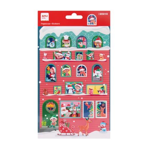 APLI Kids 20215 - Weihnachtsaufkleber - zum Dekorieren, Modell Adventskalender - permanent klebend - Ideal für Scrapbooking, Weihnachtsdekoration oder DIY von APLI Kids
