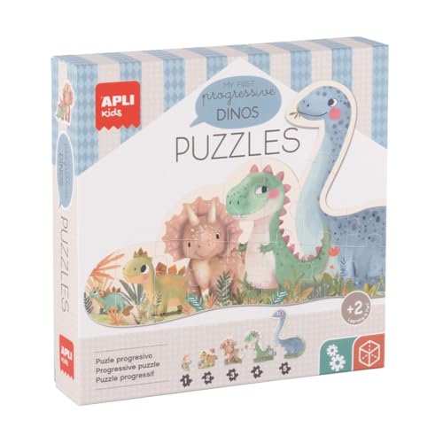 Apli Kids 20124 - Meine ersten Dinos, progressives Puzzle für Kinder ab 2 Jahren, Lernspiel, Dinosaurier, 5 Puzzles, 15 große Teile Apli Kids 20124 - Meine ersten Dinos, progressives Puzzle für Kinder ab 2 Jahren, Lernspiel, Dinosaurier, 5 Puzzles, 15 große Teile von APLI Kids