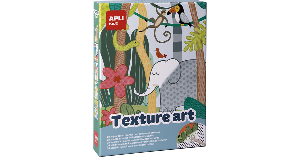 Mal Set mit Stiften, Vorlagen und Texturen zum unterlegen. bunt Mal Set mit Stiften, Vorlagen und Texturen zum unterlegen. bunt von APLI Kids