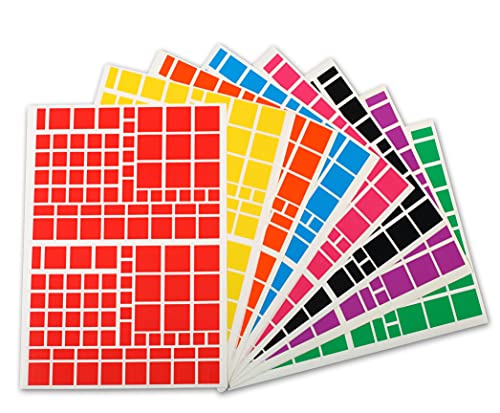 Apli KIDS 102588 Aufkleber, abnehmbar, quadratisch, verschiedene Größen und Farben, 18 Blatt von APLI