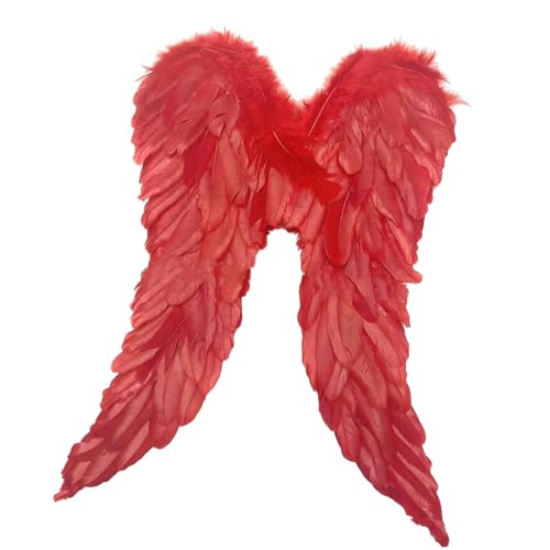 APLVFFZH , Federflügel, Engelsflügel, dekorativer Flügel für Maskerade, Urlaub, Rollenspiele, Rot APLVFFZH , Federflügel, Engelsflügel, dekorativer Flügel für Maskerade, Urlaub, Rollenspiele, Rot von APLVFFZH