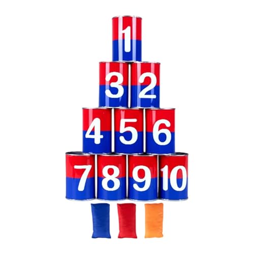 APLVFFZH 13-teiliges Wurfspiel mit Sitzsäcken für Karneval, Knockdown-Dosen für Erwachsene und Kinder, Spiel für Feiern APLVFFZH 13-teiliges Wurfspiel mit Sitzsäcken für Karneval, Knockdown-Dosen für Erwachsene und Kinder, Spiel für Feiern von APLVFFZH