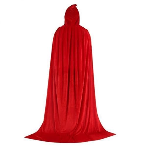 APLVFFZH 2X Samt Cloak Long Robe Witch Kostüm 170 cm Rot von APLVFFZH