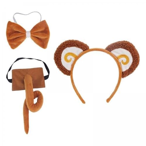 APLVFFZH 3 X Affenohren Und Schwanz Set, Affenohren, Stirnband, Langer Schwanz, Fliege, Tutu Kleid, Kinder, Cosplay Requisiten, Kostümzubehör für Festivals APLVFFZH 3 X Affenohren Und Schwanz Set, Affenohren, Stirnband, Langer Schwanz, Fliege, Tutu Kleid, Kinder, Cosplay Requisiten, Kostümzubehör für Festivals von APLVFFZH