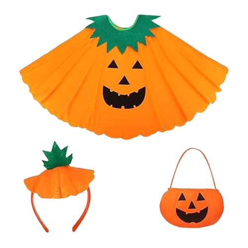 APLVFFZH 3-teiliges Halloween-Kürbis-Kostüm, Kürbis-Umhang für Damen, Karneval von APLVFFZH
