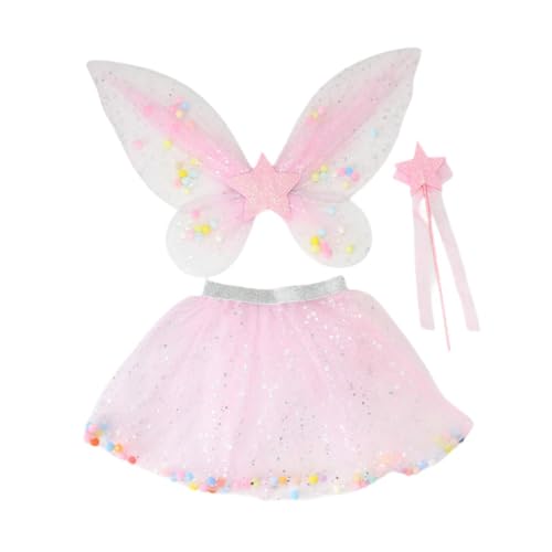 APLVFFZH 3X Mädchen Tutu Rock und Set Geschenk Party Kind Schmetterling Kostüme, Rosa APLVFFZH 3X Mädchen Tutu Rock und Set Geschenk Party Kind Schmetterling Kostüme, Rosa von APLVFFZH