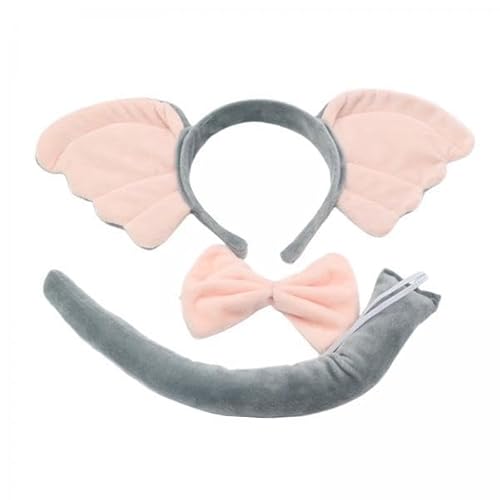 APLVFFZH 4 X Tier Elefant Kostüm, Haarreifen, Moderne Dekoration, Foto Requisiten, Ohren, Stirnband, Fliege, Schwanz, Requisiten für Partys mit Tiermotiven, Ki APLVFFZH 4 X Tier Elefant Kostüm, Haarreifen, Moderne Dekoration, Foto Requisiten, Ohren, Stirnband, Fliege, Schwanz, Requisiten für Partys mit Tiermotiven, Ki von APLVFFZH