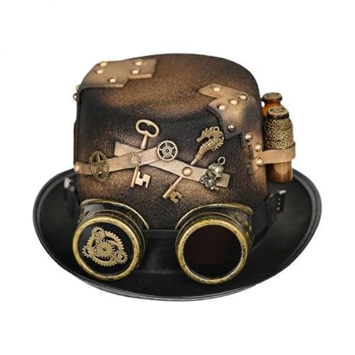 APLVFFZH 4x Goth Gear Brille Hut Vintage Steam Party Hochzeit Fedora APLVFFZH 4x Goth Gear Brille Hut Vintage Steam Party Hochzeit Fedora von APLVFFZH