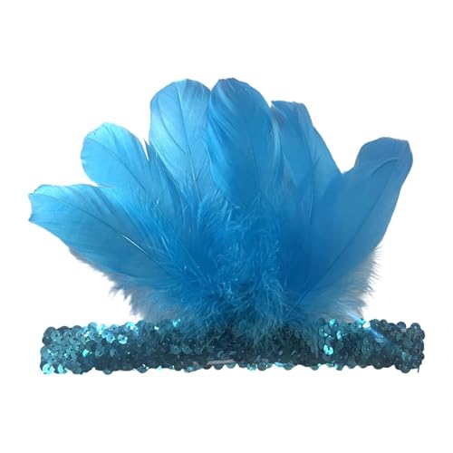APLVFFZH Feder-Stirnband mit Pailletten, Feder-Kopfbedeckung für Rollenspiele, Party, Halloween, Blau APLVFFZH Feder-Stirnband mit Pailletten, Feder-Kopfbedeckung für Rollenspiele, Party, Halloween, Blau von APLVFFZH