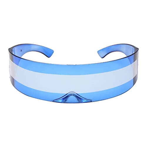 APLVFFZH Futuristische Sonnenbrille Partybrille Monoblock Visor Spiegelglas Einheitsgröße für Erwachsene Kinder Cosplay Kostümfest Fotoparty von APLVFFZH