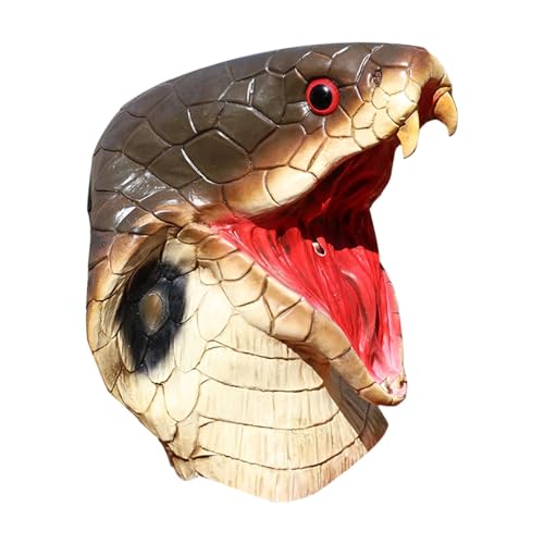 APLVFFZH Gruseliges Schlangenkostüm, Schlangenkopf, Cosplay-Maske, Latex-Schlangenmaske für Festival von APLVFFZH