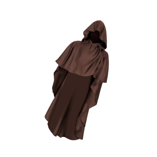 APLVFFZH Halloween Kapuzenumhang Mittelalter Cape für Club Treffen, Braun APLVFFZH Halloween Kapuzenumhang Mittelalter Cape für Club Treffen, Braun von APLVFFZH