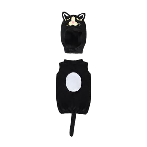 APLVFFZH Halloween-Katzenkostüm mit Kopfbedeckung für Bühnenauftritte von Mädchen, 59cm Länge von APLVFFZH