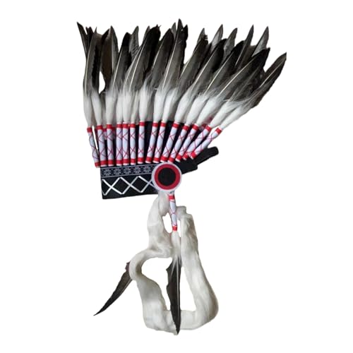 APLVFFZH Indianer Kopfschmuck mit Federn, Amerikanischer Häuptling, Indianerhut für Tanzshow, Maskerade von APLVFFZH
