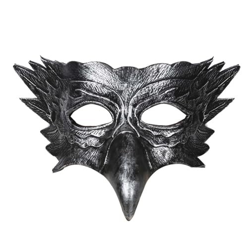 APLVFFZH Maskerade-Maske, Maske, halbe Gesichtsmaske, Kostüm für Kostüm, Bühne, Halloween, Silber von APLVFFZH