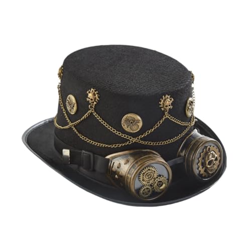 APLVFFZH Steam Zylinderhut Performance Hut für Cosplay Party Urlaub Rave, Schwarz von APLVFFZH