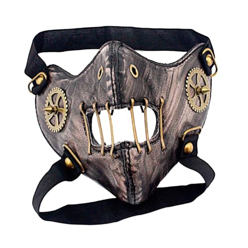 APLVFFZH Steampunk PU Ledermaske, Retro Motorradmaske für Halloween, Bar, Karneval von APLVFFZH