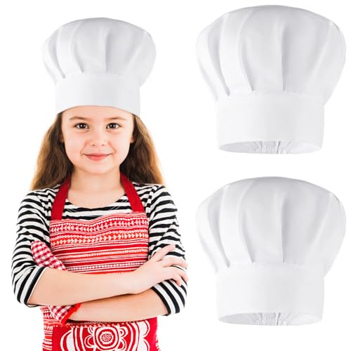 APLZGMG 2 Stück Kochmütze für Kinder,Weiß Baumwolle Kochmütze,Verstellbar Elastische Kinderküche Mütze,Kinder Küchen Mütze Zubehör,für Schule, Zuhause,Halloween APLZGMG 2 Stück Kochmütze für Kinder,Weiß Baumwolle Kochmütze,Verstellbar Elastische Kinderküche Mütze,Kinder Küchen Mütze Zubehör,für Schule, Zuhause,Halloween von APLZGMG