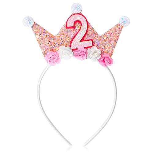 APLZGMG Kleinkind Geburtstagskrone, Geburtstagsmädchen Krone Stirnband, 2. Geburtstags-Stirnband, Geburtstagskrone für Mädchen, Prinzessin Tiara, Blumen Tiara Stirnbänder für Geburtstagsmädchen APLZGMG Kleinkind Geburtstagskrone, Geburtstagsmädchen Krone Stirnband, 2. Geburtstags-Stirnband, Geburtstagskrone für Mädchen, Prinzessin Tiara, Blumen Tiara Stirnbänder für Geburtstagsmädchen von APLZGMG