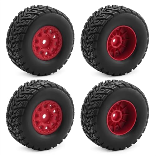 Kompatibel Mit ARRMA Für Mojave Für GROM 1/14 RC-Auto-Upgrade-Teile Ersatzzubehör WOWFU-4Pcs Räder Felgen Mit Reifen RC-Reifen(Red) von APMXQWIL