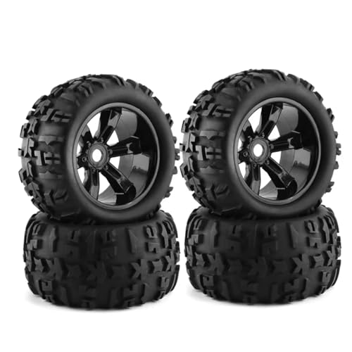 Kompatibel Mit ARRMA Für TRXS 1/10 RC Für Buggy Truck Upgrade-Teile Ersatzzubehör 4-teiliger 150-mm-Reifenradreifen 17-mm-Sechskant RC-Reifen(Black) von APMXQWIL
