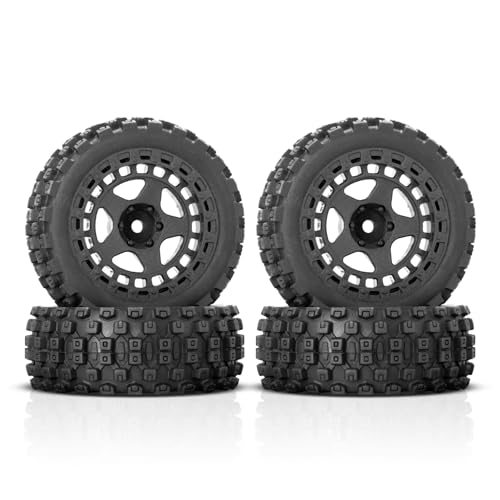 Kompatibel Mit Arrma Für Typhon Für GROM 2S 1/18 RC-Auto-Upgrade-Teile, Ersatzzubehör, 4 Stück, 69 Mm Gummireifen RC-Reifen(Black) von APMXQWIL