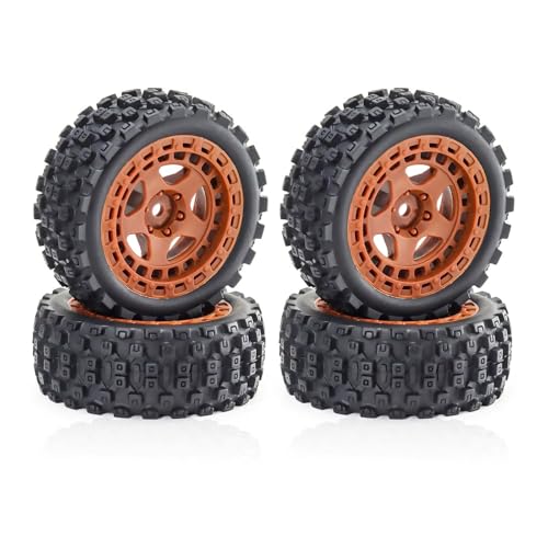 Kompatibel Mit Arrma Für Typhon Für GROM 2S 1/18 RC-Auto-Upgrade-Teile, Ersatzzubehör, 4 Stück, 69 Mm Gummireifen RC-Reifen(Brown) von APMXQWIL